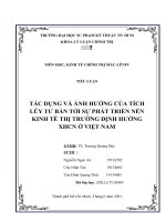 Vận dụng lý luận tích lũy tư bản của chủ nghĩa mác lenin vào xây dựng nền kinh tế ở việt nam hiện nay 