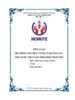 Tiểu luận pháp luật đại cương (PLĐC) đề tài Hệ thống tổ chức cơ quan quyền lực nhà nước Việt Nam theo Hiến pháp 2013