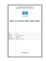 Chọn một doanh nghiệp dịch vụ trên thị trường có doanh số trên 200 tỷ đồngnăm xác định các dữ liệu của doanh nghiệp đó thực hiện phân tích thông kê mô tả dữ liệu của doanh nghiệp đó 