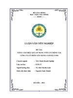 ĐỀ TÀI NÂNG CAO HIỆU QUẢ SỬ DỤNG VỐN LƯU ĐỘNG TẠI CÔNG TY CỔ PHẦN XÂY DỰNG CONTECCONS  