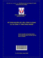 (Đồ án tốt nghiệp) kế toán nguyên vật liệu, công cụ dụng cụ tại công ty TNHH sáng nghiệp 