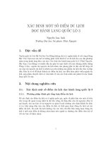 Xác định một số điểm du lịch dọc hành lang quốc lộ 3