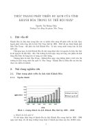 Thực trạng phát triển du lịch của tỉnh Khánh Hòa trong xu thế hội nhập