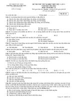 Đề thi thử TN THPT 2022 lần 1 môn Sinh học trường THPT Hàn Thuyên – Bắc Ninh