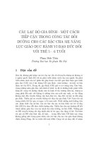 Câu lạc bộ gia đình - Một cách tiếp cận trong công tác bồi dưỡng cho các bậc cha mẹ năng lực giáo dục hành vi đạo đức đối với trẻ 5-6 tuổi