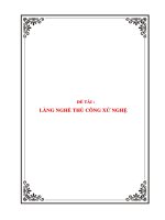 LÀNG NGHỀ THỦ CÔNG XỨ NGHỆ
