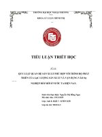 QUY LUẬT QUAN hệ sản XUẤT PHÙ hợp với TRÌNH độ PHÁT TRIẺN của lực LƯỢNG sản XUẤT và vận DỤNG vào sự • • • • • NGHIỆP đỏi mới ở nước TA HIỆN NAY  