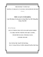 quản lý phong trào viết sáng kiến kinh nghiệm của hiệu trưởng trường tiểu học lái hiếu, thành phố ngã bảy, tỉnh hậu giang năm học 2021 2022 