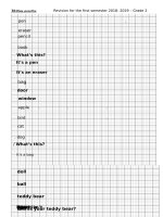 Revision of vocabulary for first semester