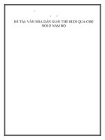VĂN HÓA DÂN GIAN THỂ HIỆN QUA CHỢ NỔI Ở NAM BỘ