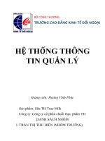 HỆ THỐNG THÔNG TIN QUẢN LÝ sản phẩm sữa TH true milk công ty công ty cổ phần chuỗi thực phẩm TH 
