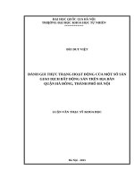 Đánh giá thực trạng hoạt động của một số sàn giao dịch bất động sản trên địa bàn quận hà đông thành phố hà nội 