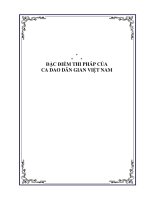ĐẶC ĐIỂM THI PHÁP CỦA CA DAO DÂN GIAN VIỆT NAM