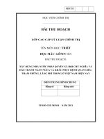 TIỂU LUẬN TRIẾT CAO cấp CHÍNH TRỊ   xây dựng nhà nước pháp quyền xã hội chủ nghĩa và đấu tranh ngăn ngừa và khắc phục bệnh quan liêu, tham nhũng, lãng phí trong ở việt nam hiện nay