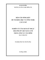 Đề tài khoa học và công nghệ cấp cơ sở: Nghiên cứu ứng dụng kĩ thuật khai phá dữ liệu dạng lưới trong lĩnh vực tài chính