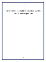LỒNG THỒNG – LỄ HỘI DÂN GIAN ĐẶC SẮC CỦA NGƯỜI TÀY Ở LẠNG SƠN