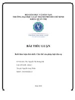 TIỂU LUẬN buổi thảo luận thứ nhất chủ thể của pháp luật dân sự 