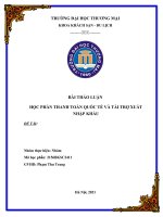 thảo luận TMU học phần thanh toán quốc tế và tài trợ xuất nhập khẩu đề tài phân biệt incoterms 2010 và incoterms 2020 