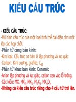 Bài giảng Cơ sở khoa học vật liệu: Kiểu cấu trúc - Cao Xuân Việt