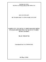 Đề tài khoa học và công nghệ cấp cơ sở: Nghiên cứu, xây dựng và triển khai hệ thống ứng dụng hỗ trợ công tác quản lý và điều hành hoạt động cấp khoa