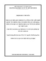 Nội luật hóa quy định của Công ước Liên hợp quốc về Chống tra tấn đối với lấy lời khai, hỏi cung bị can trong Bộ luật tố tụng hình sự Việt Nam