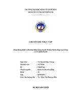 Phân tích hoạt động định vị thương hiệu bằng Social Media Marketing của Công ty Cổ phần Pasal