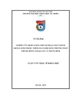 Luận văn thạc sĩ nghiên cứu định lượng một số hoạt chất thuốc kháng sinh thuộc nhóm sulfamid bằng phương pháp phổ kế hồng ngoại gần và trung bình 