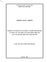 Luận văn thạc sĩ nghiên cứu đánh giá tác động của biến đổi khí hậu và năng lực ứng phó của cộng đồng miền núi xã y can huyện trấn yên tỉnh yên bái 