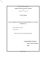 Luận văn thạc sĩ xây dựng phương pháp đo tính chất nhiệt điện của vật liệu ở nhiệt độ cao 