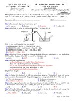 Đề thi thử TN THPT 2022 lần 1 môn Hoá học trường THPT Hàn Thuyên – Bắc Ninh