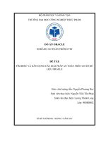 Đồ án tìm hiểu và xây dựng các giải pháp an toàn trên cơ sở dữ liệu oracle 