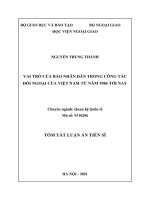 VAI TRÕ CỦA BÁO NHÂN DÂN TRONG CÔNG TÁC ĐỐI NGOẠI CỦA VIỆT NAM TỪ NĂM 1986 TỚI NAY  tt