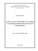 Luận văn thạc sĩ sử dụng ảnh vệ tinh nghiên cứu tác động của đô thị hóa đến biến đổi sử dụng đất ở thành phố huế 