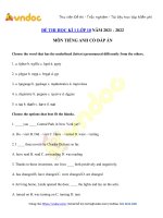 Tải về Đề kiểm tra tiếng Anh lớp 10 học kì 1 năm 2021 số 2 - Tìm đáp