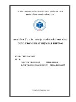 Nghiên cứu thuật toán máy học ứng dụng trong phát hiện bất thường 