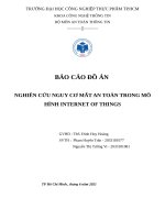 NGHIÊN cứu NGUY cơ mất AN TOÀN TRONG mô HÌNH INTERNET OF THINGS 