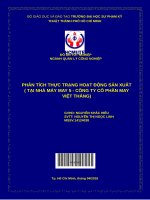 Phân tích thực trạng hoạt động sản xuất (tại nhà máy may 5   công ty cổ phần may việt thắng) 
