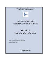 TIỂU LUẬN học PHẦN KINH tế vận tải HÀNG KHÔNG tên đề tài bài tập kết THÚC môn 