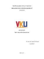 BÀI tập lớn môn NHẬP môn KINH DOANH chiến lược maketing sản phẩm bột ăn dặm của công ty vinamilk 