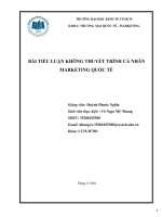 BÀI TIỂU LUẬN KHÔNG THUYẾT TRÌNH CÁ NHÂN MARKETING QUỐC tế Về công ty TNHH Nestle Việt Nam