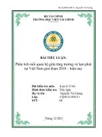 Phân tích mối quan hệ giữa tăng trưởng và lạm phát tại việt nam giai đoạn 2010 – hiện nay 