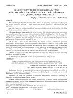 Khảo sát hoạt tính chống oxy hóa in vitro của cao chiết toàn phần và các cao chiết phân đoạn từ vỏ quả lựu (Punica Granatum L.)