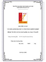 TIỂU LUẬN văn hóa KINH DOANH và TINH THẦN KHỞI NGHIỆP đề tài tìm hiểu văn hóa doanh nghiệp của công ty vinamilk