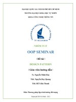 Báo cáo môn: Phương pháp lập trình hướng đối tượng đề tài DESIGN PATTERN