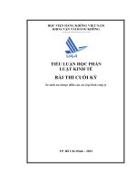 TIỂU LUẬN học PHẦN LUẬT KINH tế bài THI CUỐI kỳ so sánh ưu nhược điểm của các loại hình công ty 