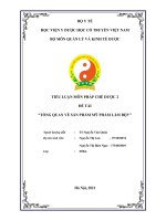 TIỂU LUẬN môn PHÁP CHẾ dược 2 đề tài TỔNG QUAN về sản PHẨM mỹ PHẨM làm đẹp 