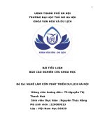 TIỂU LUẬN báo cáo NGHIÊN cứu KHOA học đề tài NGHỀ làm cốm PHÁT TRIỂN DU LỊCH hà nội 