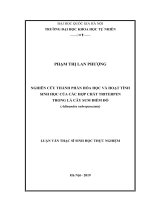 NGHIÊN cứu THÀNH PHẦN hóa học và HOẠT TÍNH SINH học của các hợp CHẤT TRITERPEN TRONG lá cây SUM điểm đỏ (adinandra rubropunctata) 