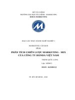 phân tích chiến lược marketing   mix của công ty honda việt nam 