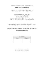 KINH tế CHÍNH TRỊ mác LÊNIN tên bài THU HOẠCH THỰC TRẠNG THU hút FDI của VIỆT NAM HIỆN NAY 